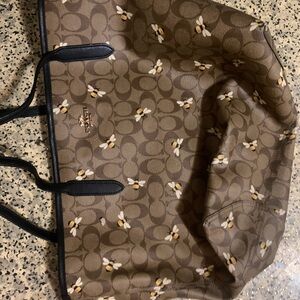 Coach Black Interior Leather Patch Tote